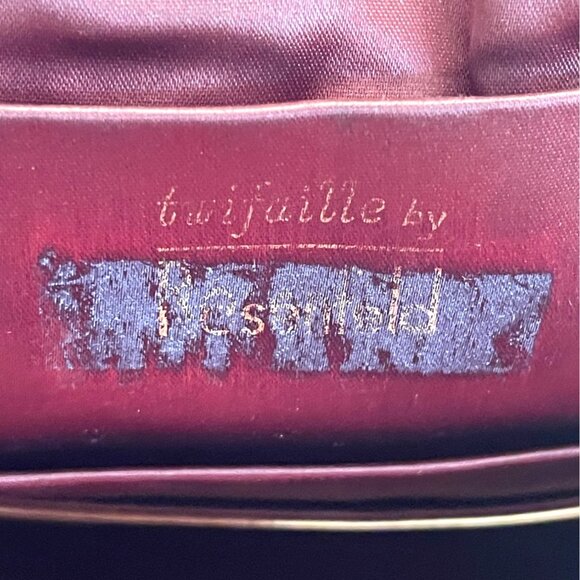 Twifaille Rosenfeld Satin Evening Purse Clutch Handbag Floral Frame Clasp READ - Picture 7 of 16